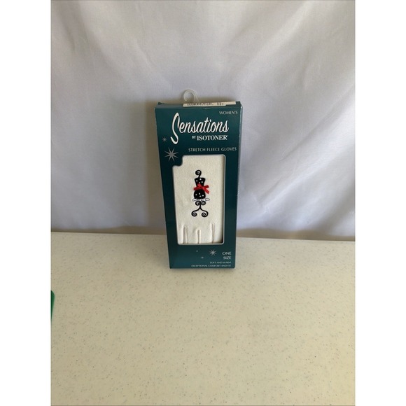 Sensations by Isotoner Womens Stretch Fleece Gloves Cream Mannequin One Size New - Picture 1 of 7